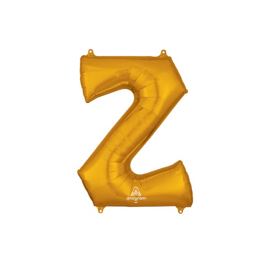 32" Gold Letter Foil Balloon By Anagram | Alphabet Z | Michaels